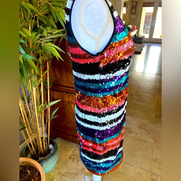 M2 by Mocha Apparel ladies sequin dress V-neck large excellent condition lined - Picture 4 of 13